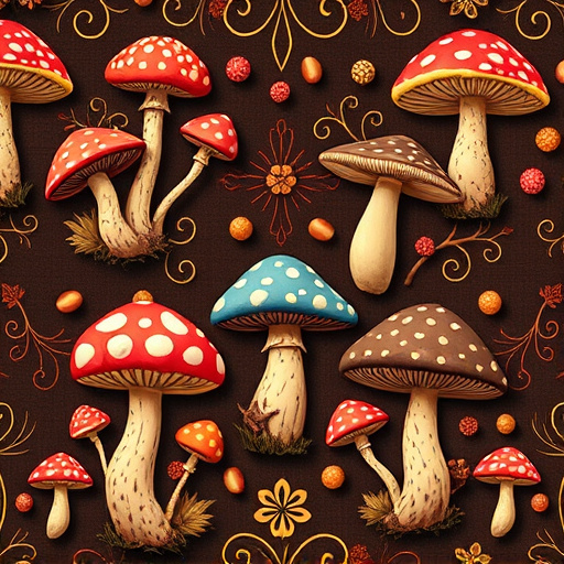 Artistic Magic Mushroom Chocolates Patterns