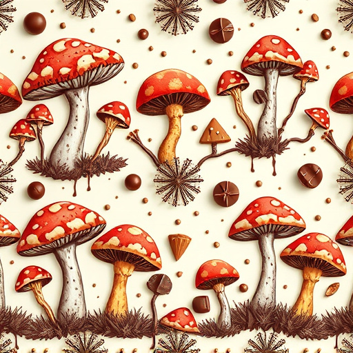 Artistic Magic Mushroom Chocolates Patterns