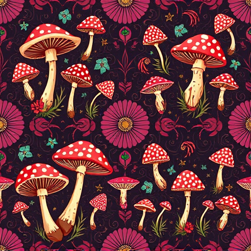 Artistic Magic Mushroom Chocolates Patterns