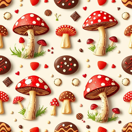 Artistic Magic Mushroom Chocolates Patterns
