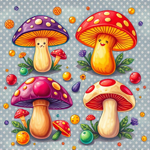 Artistic Magic Mushroom Gummies Patterns