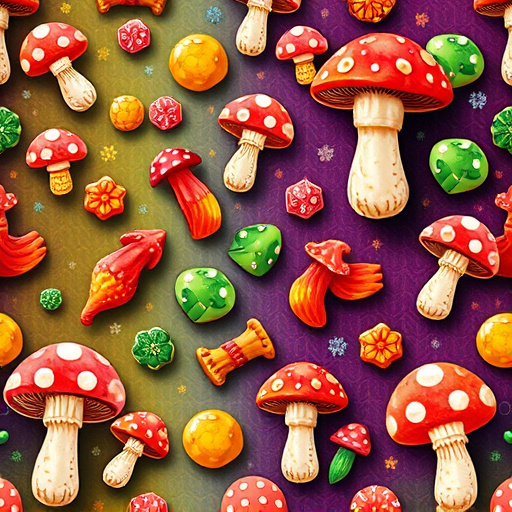 Artistic Magic Mushroom Gummies Patterns