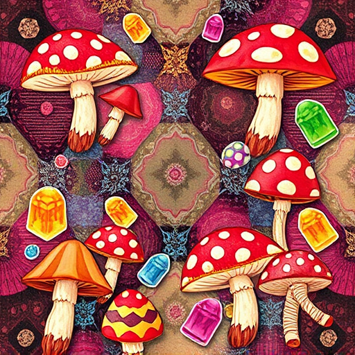 Artistic Magic Mushroom Gummies Patterns