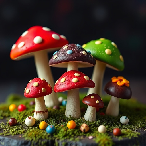 Colorful Magic Mushroom Chocolates