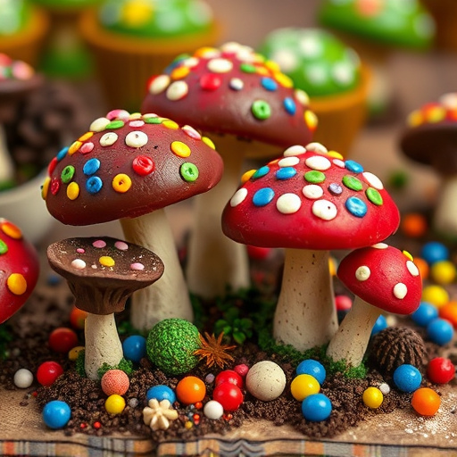Colorful Magic Mushroom Chocolates