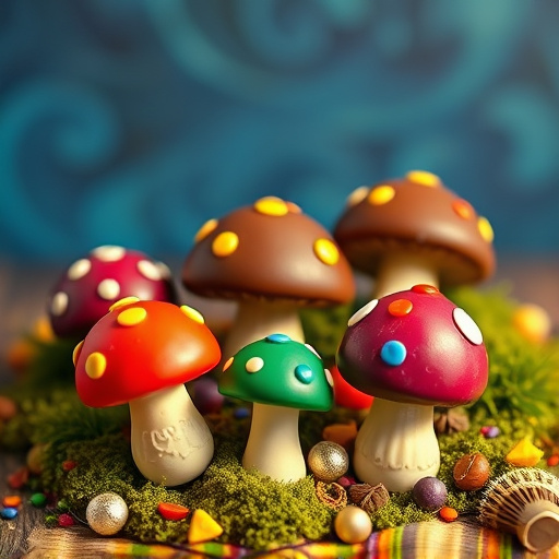 Colorful Magic Mushroom Chocolates