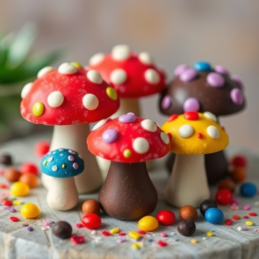 Colorful Magic Mushroom Chocolates