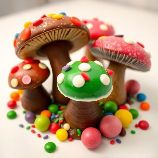 Colorful Magic Mushroom Chocolates