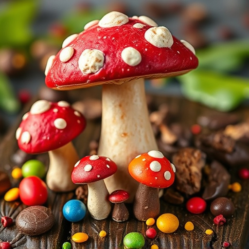 Colorful Magic Mushroom Chocolates
