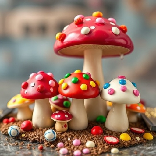 Colorful Magic Mushroom Chocolates