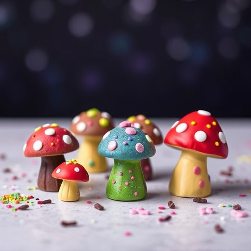 Colorful Magic Mushroom Chocolates