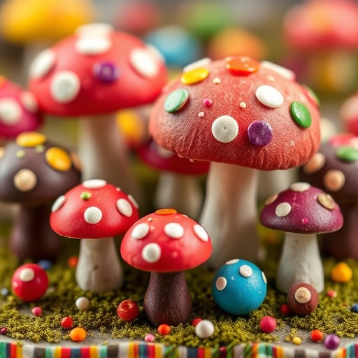 Colorful Magic Mushroom Chocolates