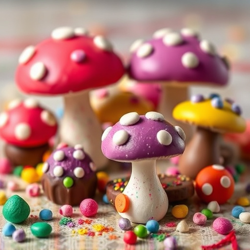 Colorful Magic Mushroom Chocolates