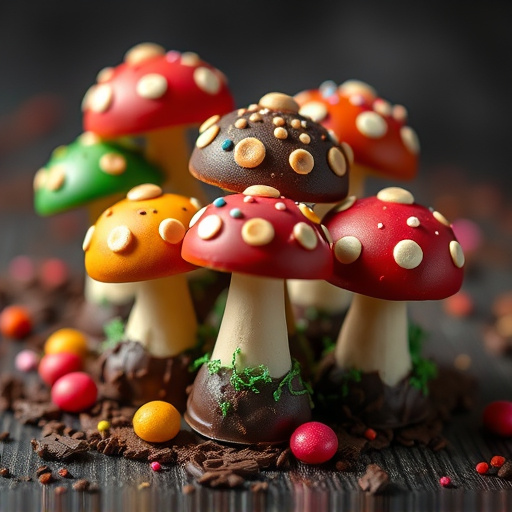 Colorful Magic Mushroom Chocolates