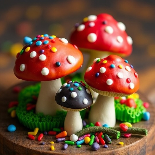 Colorful Magic Mushroom Chocolates