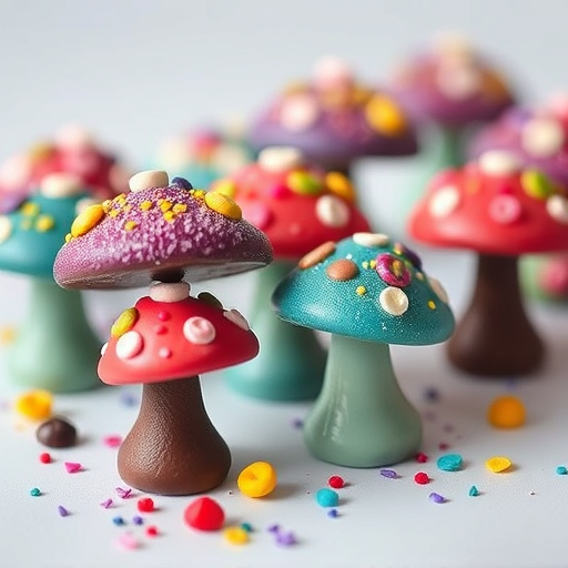 Colorful Magic Mushroom Chocolates