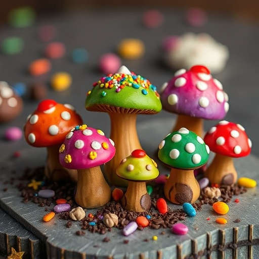 Colorful Magic Mushroom Chocolates