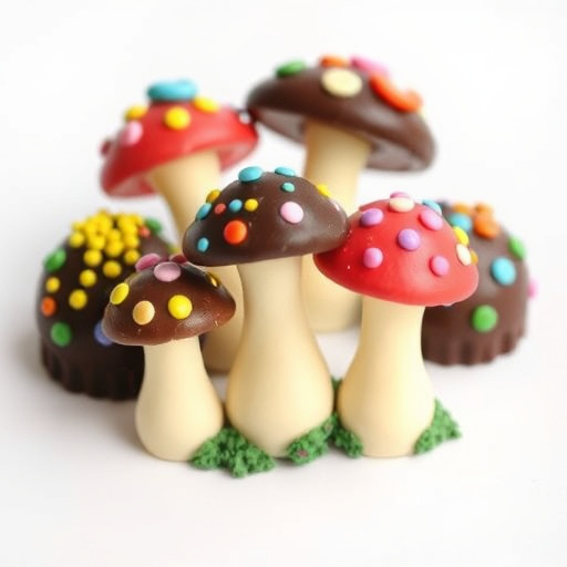 Colorful Magic Mushroom Chocolates
