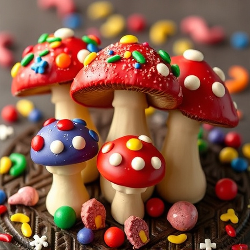 Colorful Magic Mushroom Chocolates