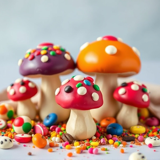 Colorful Magic Mushroom Chocolates