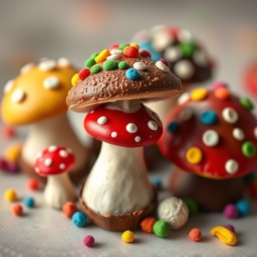 Colorful Magic Mushroom Chocolates