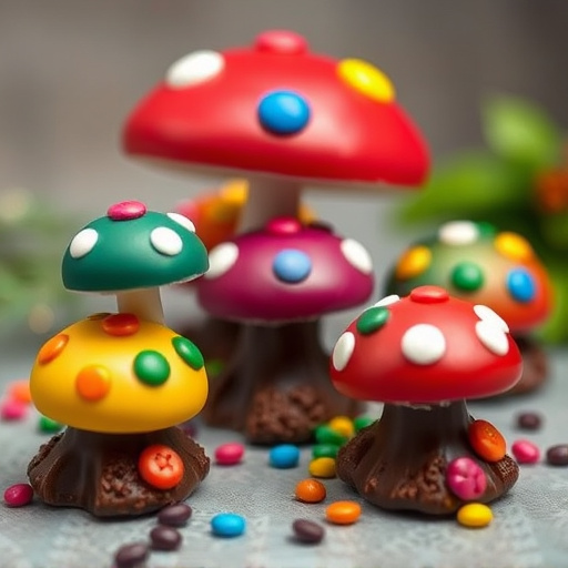 Colorful Magic Mushroom Chocolates