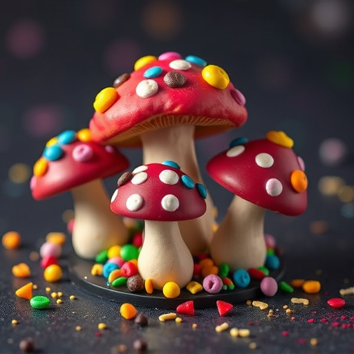 Colorful Magic Mushroom Chocolates
