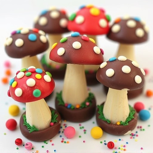 Colorful Magic Mushroom Chocolates