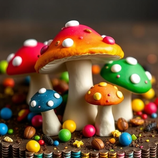Colorful Magic Mushroom Chocolates