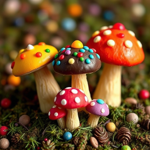 Colorful Magic Mushroom Chocolates