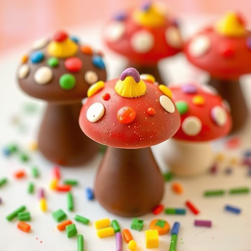 Colorful Magic Mushroom Chocolates