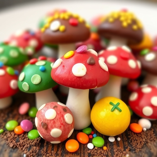 Colorful Magic Mushroom Chocolates