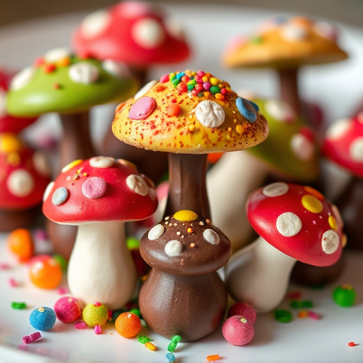 Colorful Magic Mushroom Chocolates
