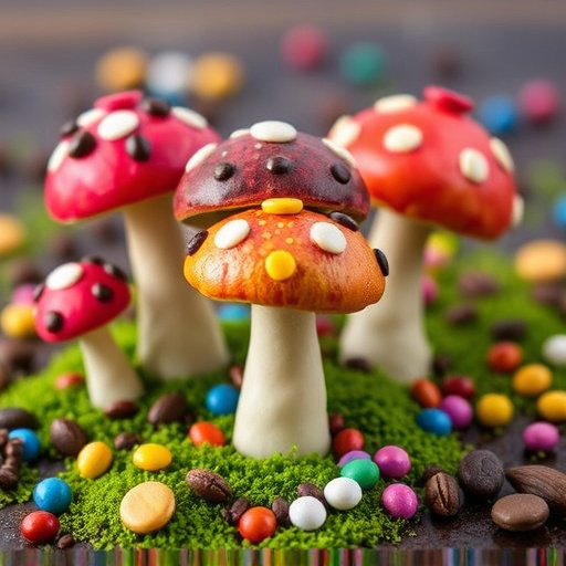 Colorful Magic Mushroom Chocolates