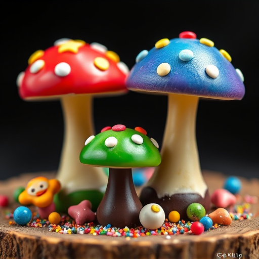Colorful Magic Mushroom Chocolates