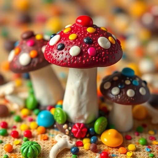 Colorful Magic Mushroom Chocolates