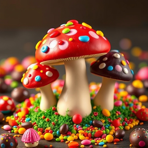 Colorful Magic Mushroom Chocolates