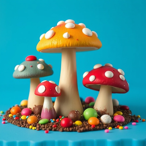 Colorful Magic Mushroom Chocolates