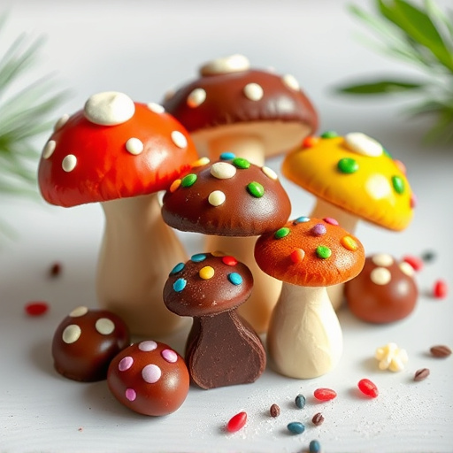 Colorful Magic Mushroom Chocolates