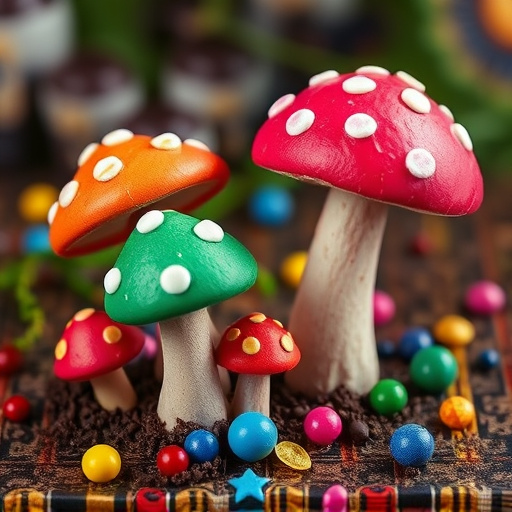 Colorful Magic Mushroom Chocolates