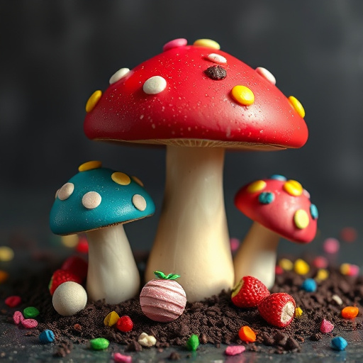 Colorful Magic Mushroom Chocolates