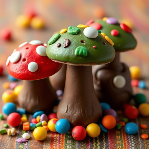 Colorful Magic Mushroom Chocolates