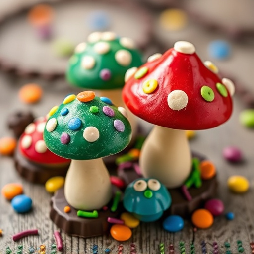 Colorful Magic Mushroom Chocolates