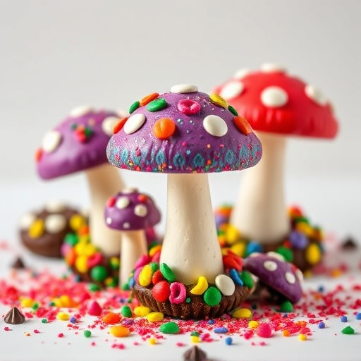 Colorful Magic Mushroom Chocolates
