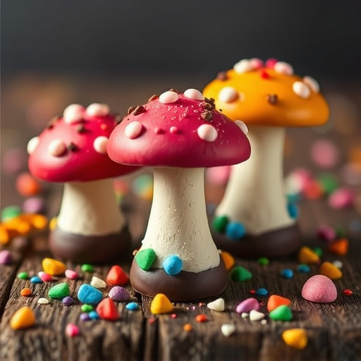Colorful Magic Mushroom Chocolates