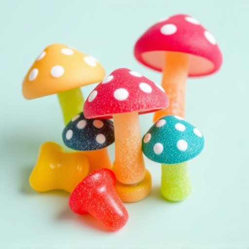 Colorful Magic Mushroom Gummies