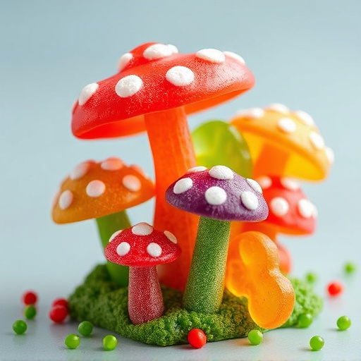 Colorful Magic Mushroom Gummies