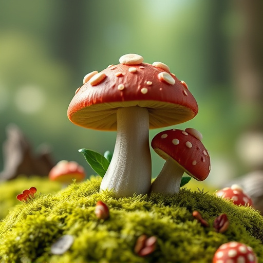 Magic Mushroom Chocolates with Nature Background