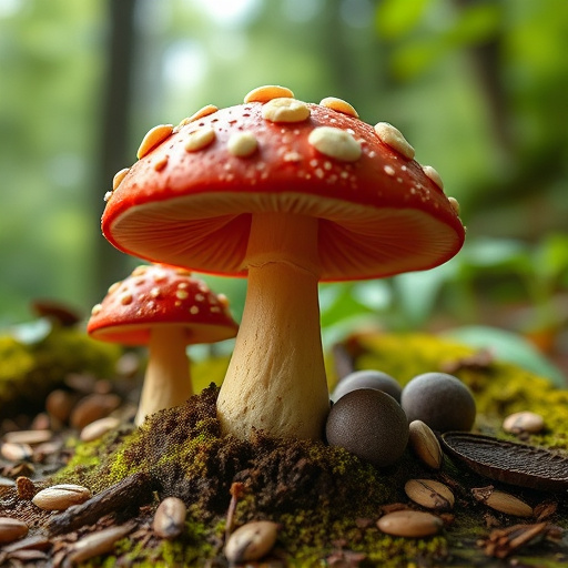 Magic Mushroom Chocolates with Nature Background
