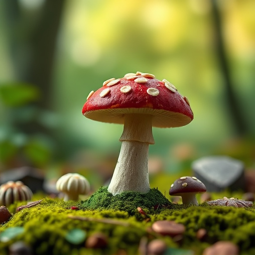 Magic Mushroom Chocolates with Nature Background